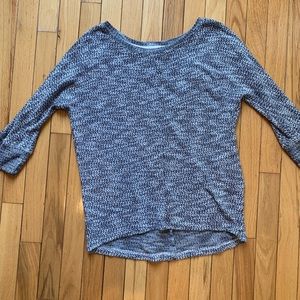 Loft Black and White Quarter Sleeve Sweater